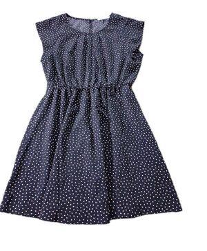 Sweet Rain XL Dress Navy Blue Pink Triangle Geometric Print Elastic Waist Cap Sl